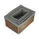 image 9 of Antique Wash Grey Cotton Grey Lined Willow Storage Baskets Grey | Grey | S