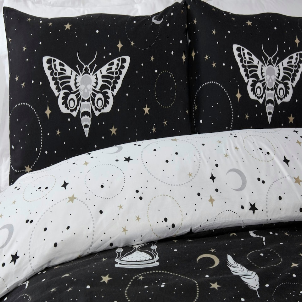 image 1 of Gothic Magick Microfibre Reversible Duvet Set with Pillowcase Multi | King