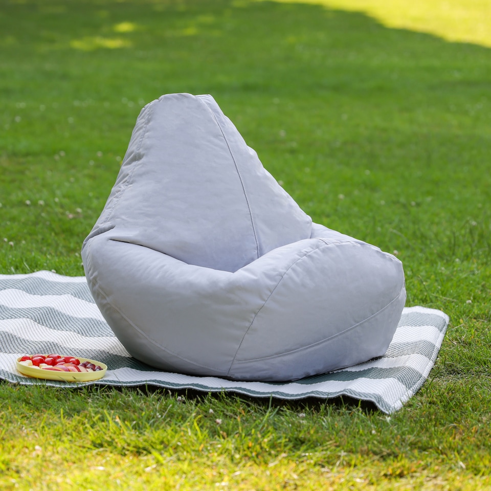 image 1 of Kids High Back Bean Bag Grey Indoor Outdoor Childrens Bean Bags | Grey | Grey | M | 1