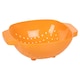 image 1 of Plastic Colander Sieve Mesh Food Pasta Rice Veg Washing Strainer Kitchen Basket | Orange | Orange
