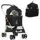 image 6 of PawHut 3 In 1 Pet Stroller, Detachable Dog Cat Travel Carriage - Black