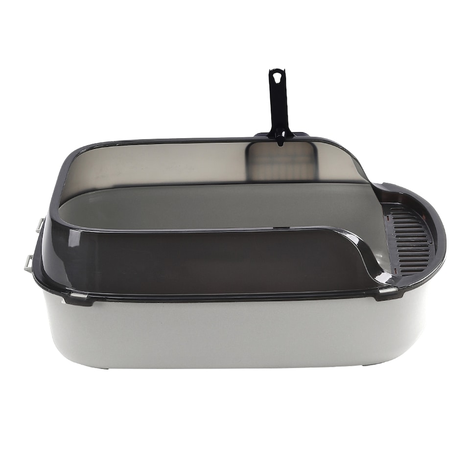 image 1 of Living and Home Large Anti-splashing Detachable Cat Litter Box | Grey