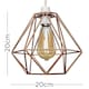image 7 of ValueLights Modern Geometric Copper Metal Basket Cage Ceiling Pendant Light Shade