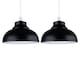 image 1 of Set of 2 Dome - Black Easy Fit Metal Pendant Shades Black