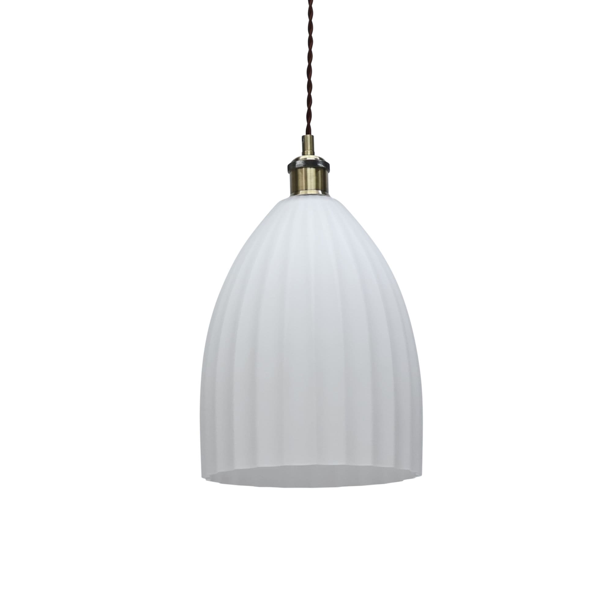 First Choice Lighting Hayes White Fluted Glass Easy Fit Pendant Light Shade