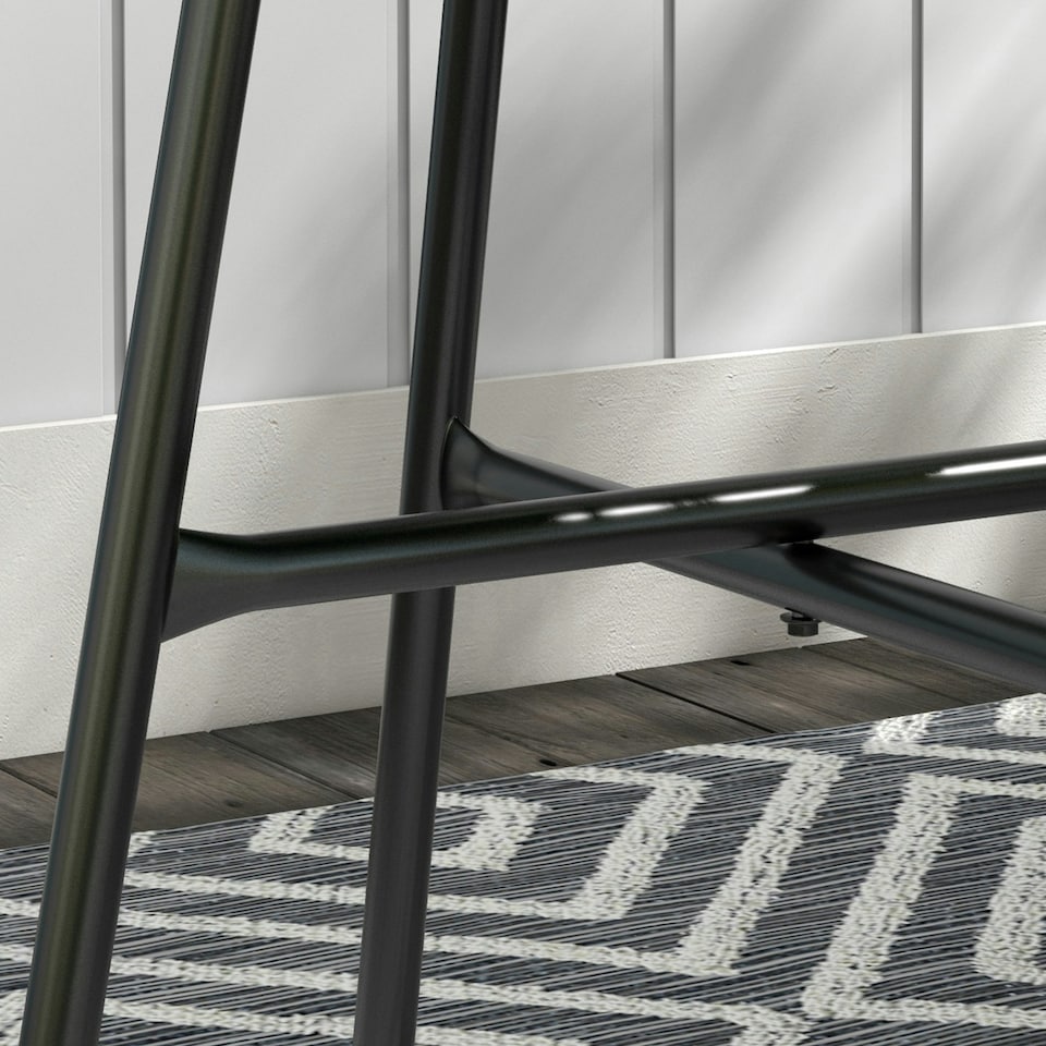 image 1 of Outsunny Rattan Side Table w/ Tempered Glass Tabletop, Black 
