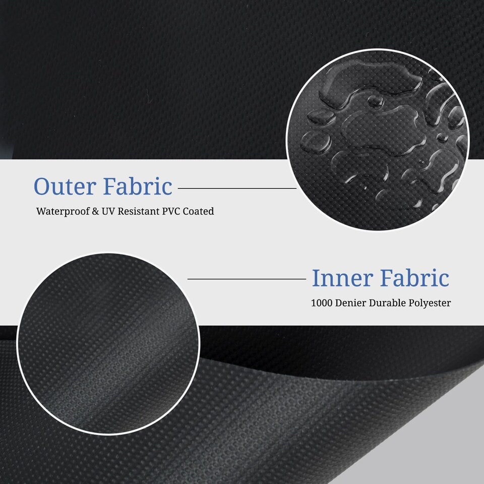 image 1 of Covers&All Rectangular Table Top Cover, 1000D Outdoor Furniture Cover Waterproof, UV-Resistant, 75 in L x 40 in W x 5 in H, Black