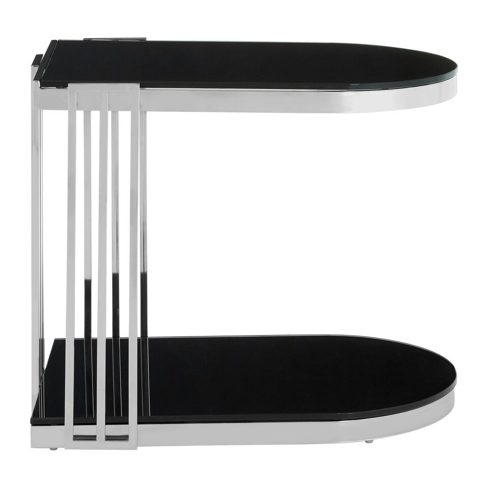 image 1 of Interiors By Premier Durable Silver U Shaped Side Table, Luxurious Finish Side Table By Couch, Modern Design Lounge Table Silver