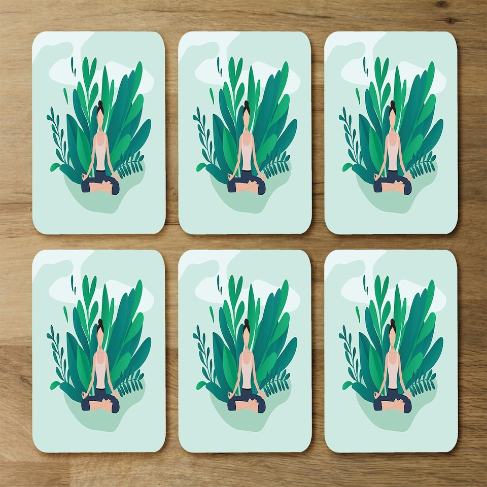 image 1 of Woman Meditating (Placemat & Coaster Set)