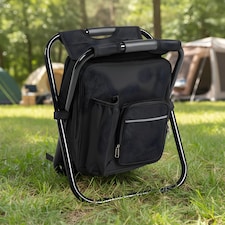 OHS 3-in-1 Camping Backpack Folding Stool Cooling Bag Chair Rucksack Seat