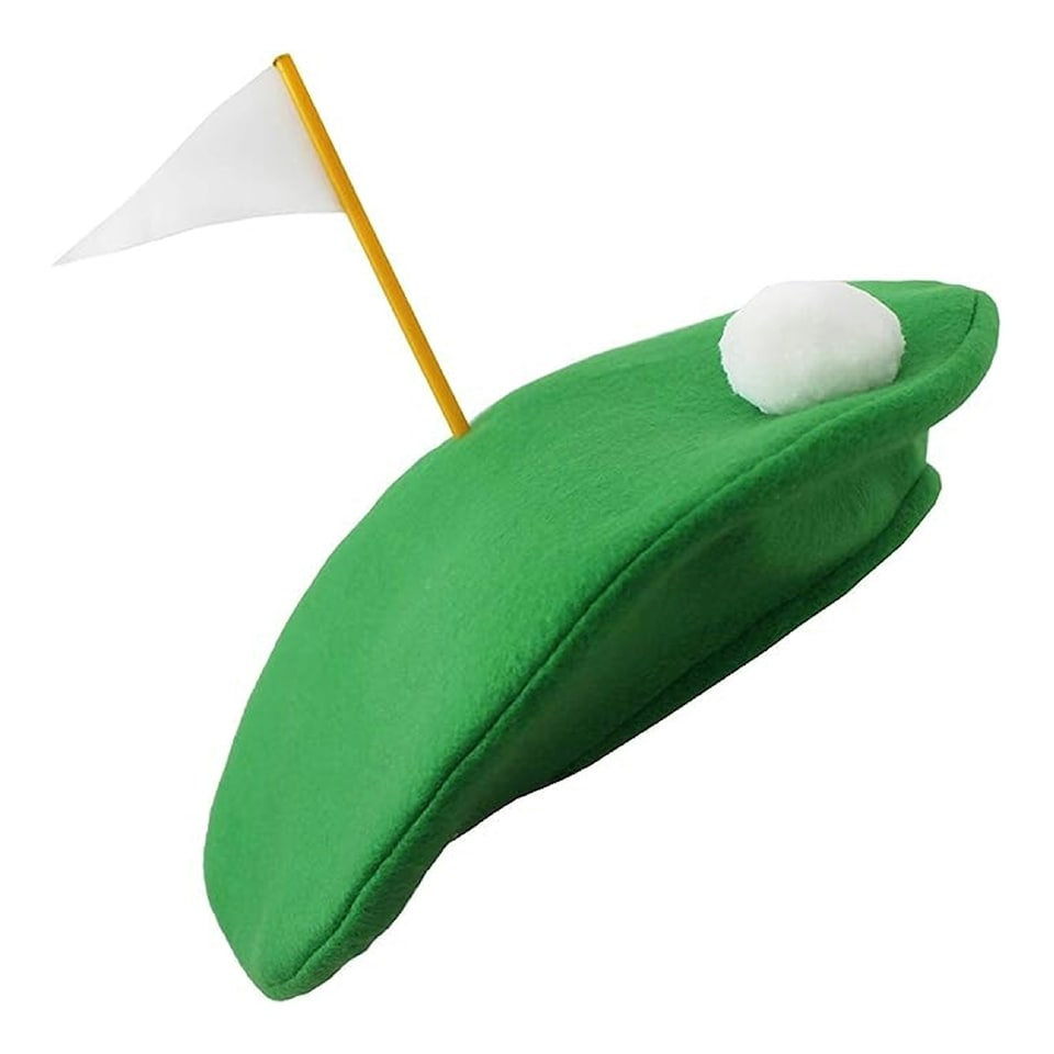 image 1 of Adult Golf Hat – Fleece Feel Beret Style Fancy Dress Cap N/A | One Size