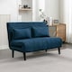 image 7 of Harper 2 Seater Folding Clic Clac Fabric Lounge Futon Sofa Bed (Blue)