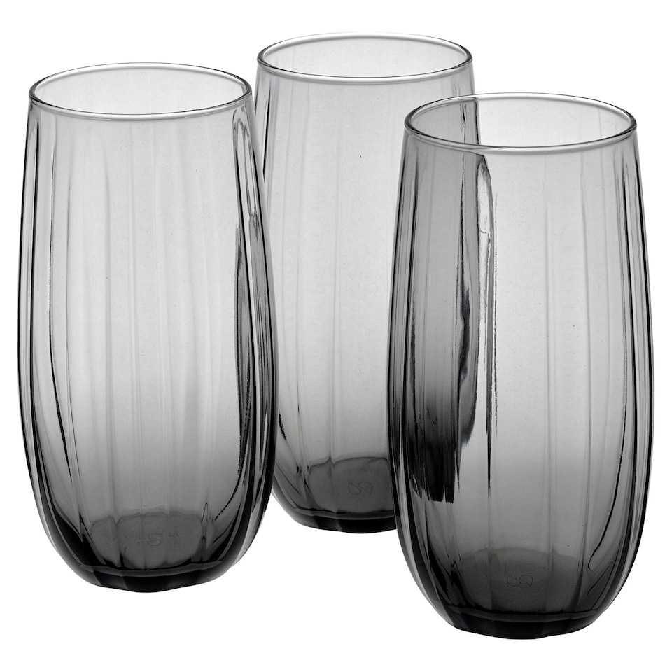 image 1 of Linka Coloured Glasses Sets Glassware Cup Tall Short Cocktail Tumblers | Multi | Dark Grey 500ml