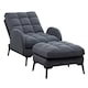 image 3 of Living and Home Recliner Armchair and Ottoman Set with Metal Legs - Grey
