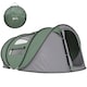 image 1 of Outsunny Camping Tent Dome Pop-up Tent  with Windows for 4-5 Person Dark Green