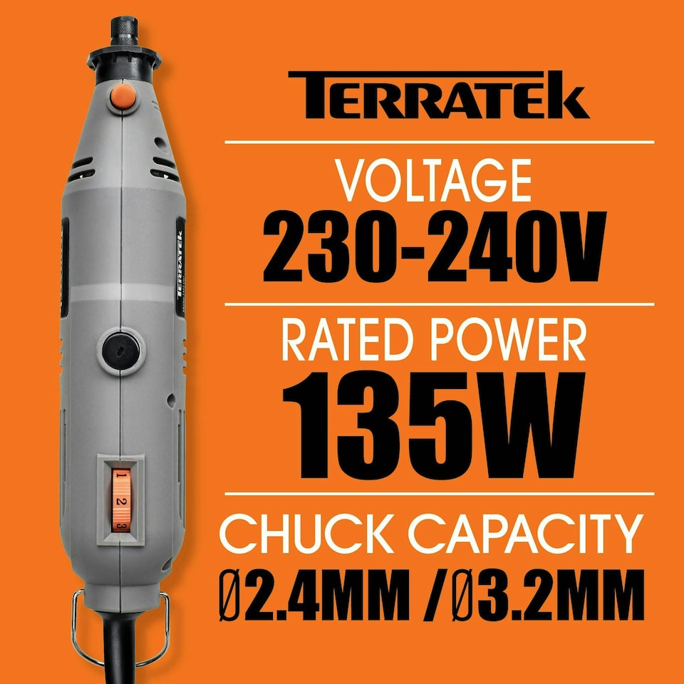 image 1 of Terratek Rotary Multi Tool 120pcs (Dremel Compatible with Carry Case)