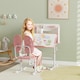 image 2 of AIYAPLAY Kids Desk and Chair Set w Tiltable Desktop, Reading Rack | Pink | 2