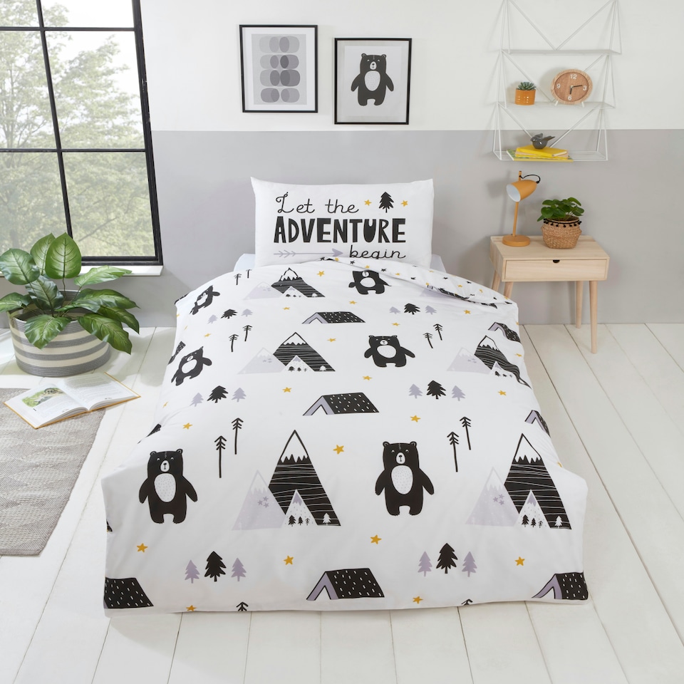 image 1 of Scandi Bears Duvet Cover Set with Pillowcase Multi | Single