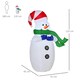image 3 of HOMCOM 4ft Inflatable Christmas Snowman Decoration LED Lights for Lawn Garden