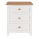image 5 of Capri White 3 Drawer Pine Nightstand - Country House Style Bedside Cabinet | White | White | One Size | 1