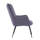 image 2 of Vera Fabric Occasional Living Room Modern Accent Chair with Footstool (Charcoal)