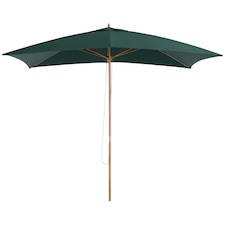 Outsunny Wooden Garden Parasol Sun Shade Patio Umbrella Canopy Green