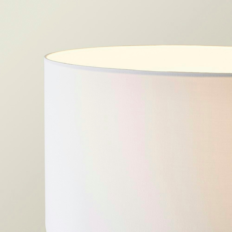 image 1 of ValueLights Hiru Grey 3 Tier Shelf Floor Lamp White Shade | White