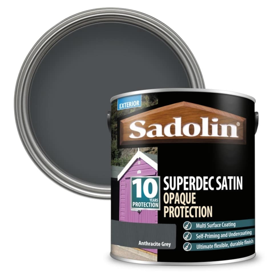 image 1 of Sadolin Superdec Satin 2.5L Anthracite Grey