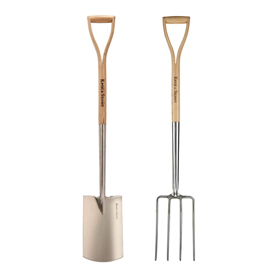 image 1 of Kent & Stowe Stainless Steel Digging Spade and Fork Set