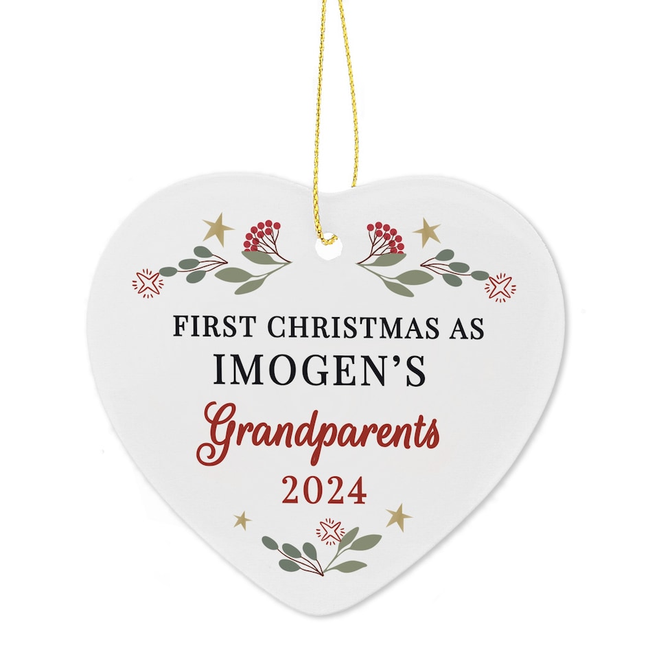 image 1 of Personalised First Christmas As Grandparents Tree Decoration
