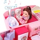image 6 of Children’s 2 In 1 Pink Portable Hand Bag Style Carrycase Doll House Play Set with Light & Sound Functions