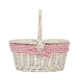image 3 of White Wash Lidded Basket with Lining Red | Red And White Checked | One Size