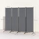 image 3 of Outsunny 4 Panel Folding Room Divider,Portable Privacy Panel for Garden | Grey | Dark Grey | 221L x 50W x 172Hcm | 1