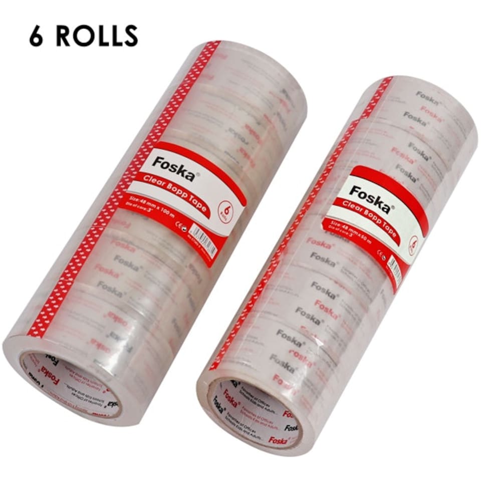 image 1 of Pack of 6 Complete Clear Packaging Sticky Tape 48mm x 50m