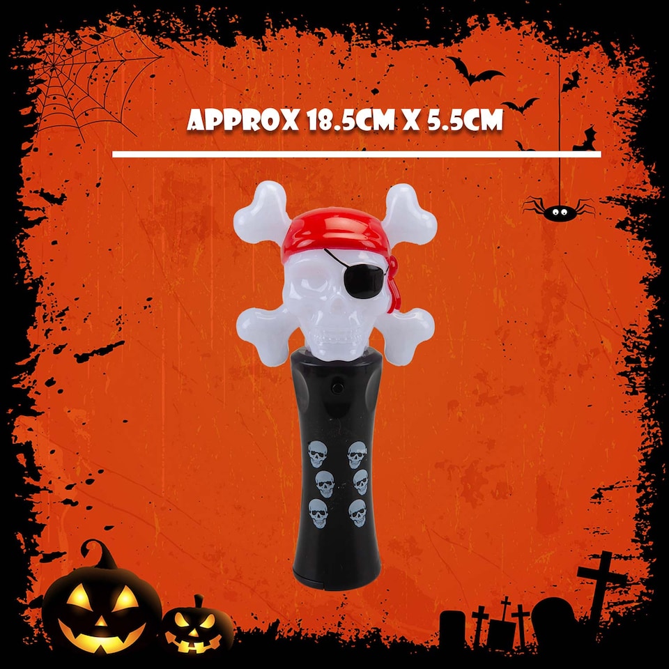 image 1 of PMS Halloween Flashing Pirate Wand - 18.5cm Trick-or-Treat Accessory