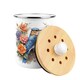 image 5 of Blue & Orange Bird Food Waste Caddy - Metal 2L Decorative Kitchen Compost Bin