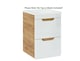 image 2 of Bathroom Furniture Set Vanity Unit 400mm Sink Tall Cabinet White Gloss Oak Aruba