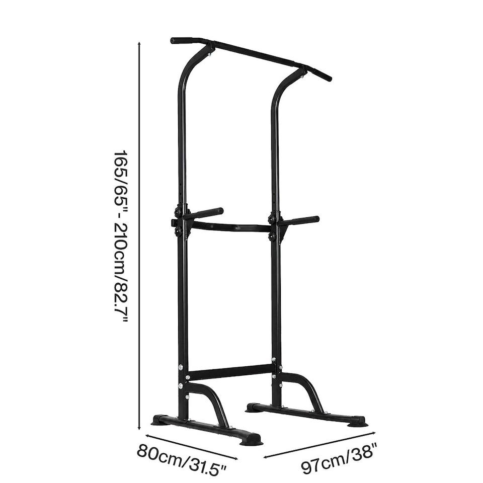 image 1 of Centra Pull Up Station, 9-Height Adjustable, 150kg Carbon Steel, Black