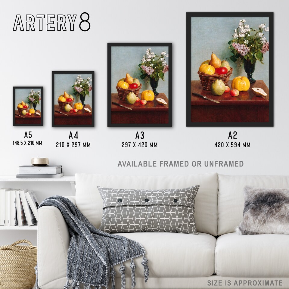 image 1 of Still Life with Flowers and Fruit Latour Wall Art Poster Print