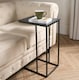 image 2 of OHS C Shaped Under Sofa Side End Drinks Table - Black