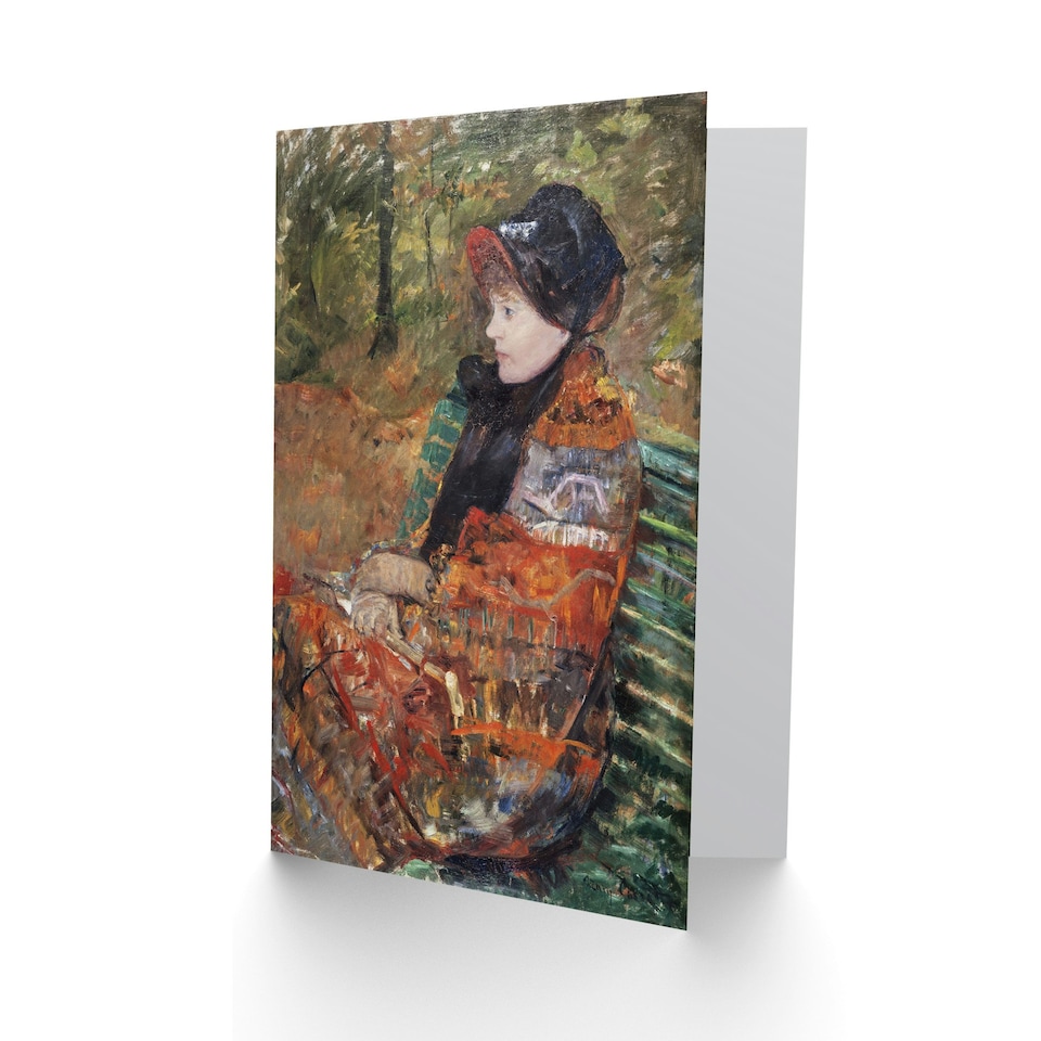image 1 of Mary Cassatt Art Card Autumn Portrait of Lydia in a Park