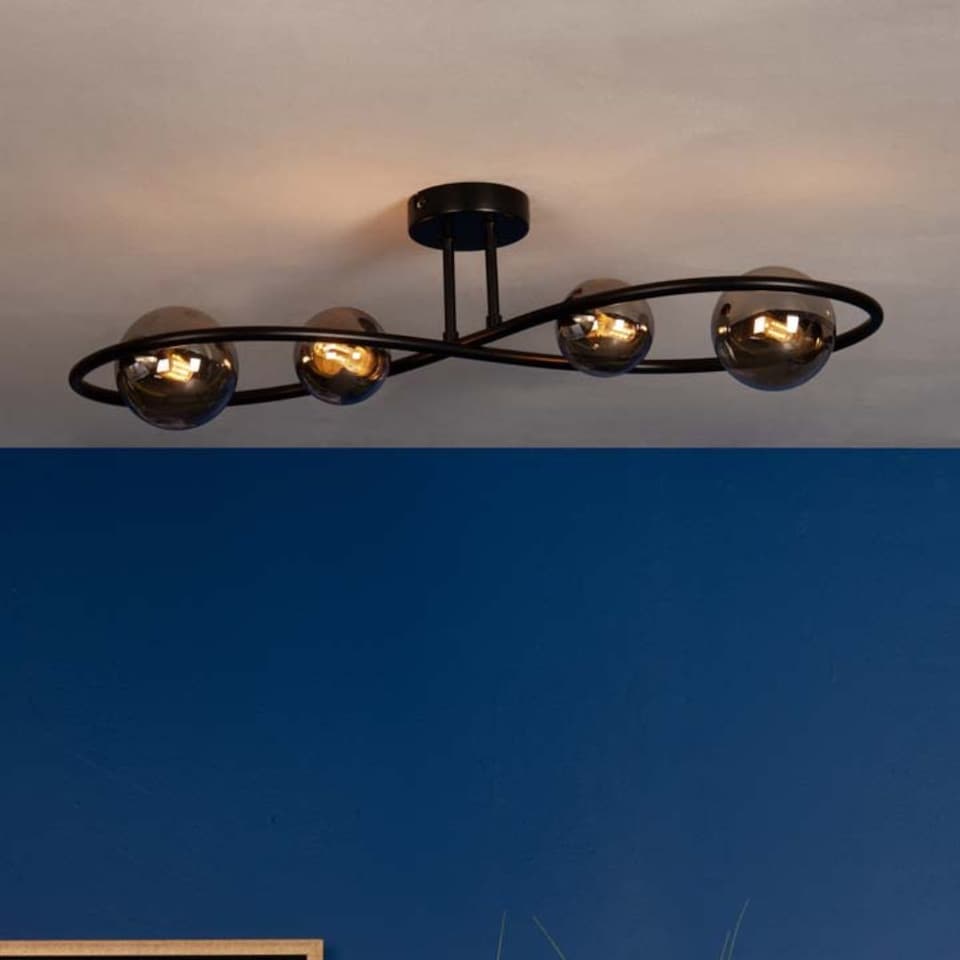 image 1 of Lena 4 Light Semi Flush Ceiling Light Black