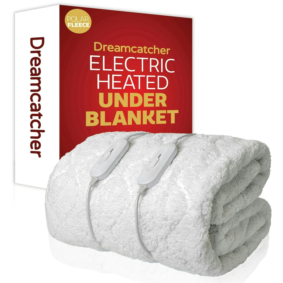 image 1 of Dreamcatcher King Size Bed Electric Blanket Heated Fitted Fleece Under Blanket Cover Dual Control