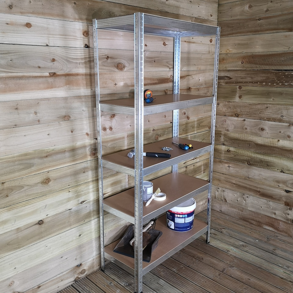 image 1 of Set of 2 Garage Shelving 90cm Wide & 180cm High Heavy Duty 5 Tier Multipurpose Metal Racking Unit  / Warehouse Shelving Storage
