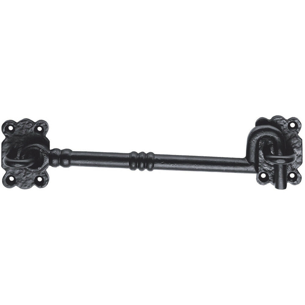 Loops Ornate Cabin Hook & Eye Black Antique Hammered 152mm Arm Cabinet Lock