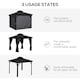 image 8 of Outsunny 3 x 3.7m Aluminium Outdoor Hardtop Gazebo Canopy 2-Tier Roof Dark Grey