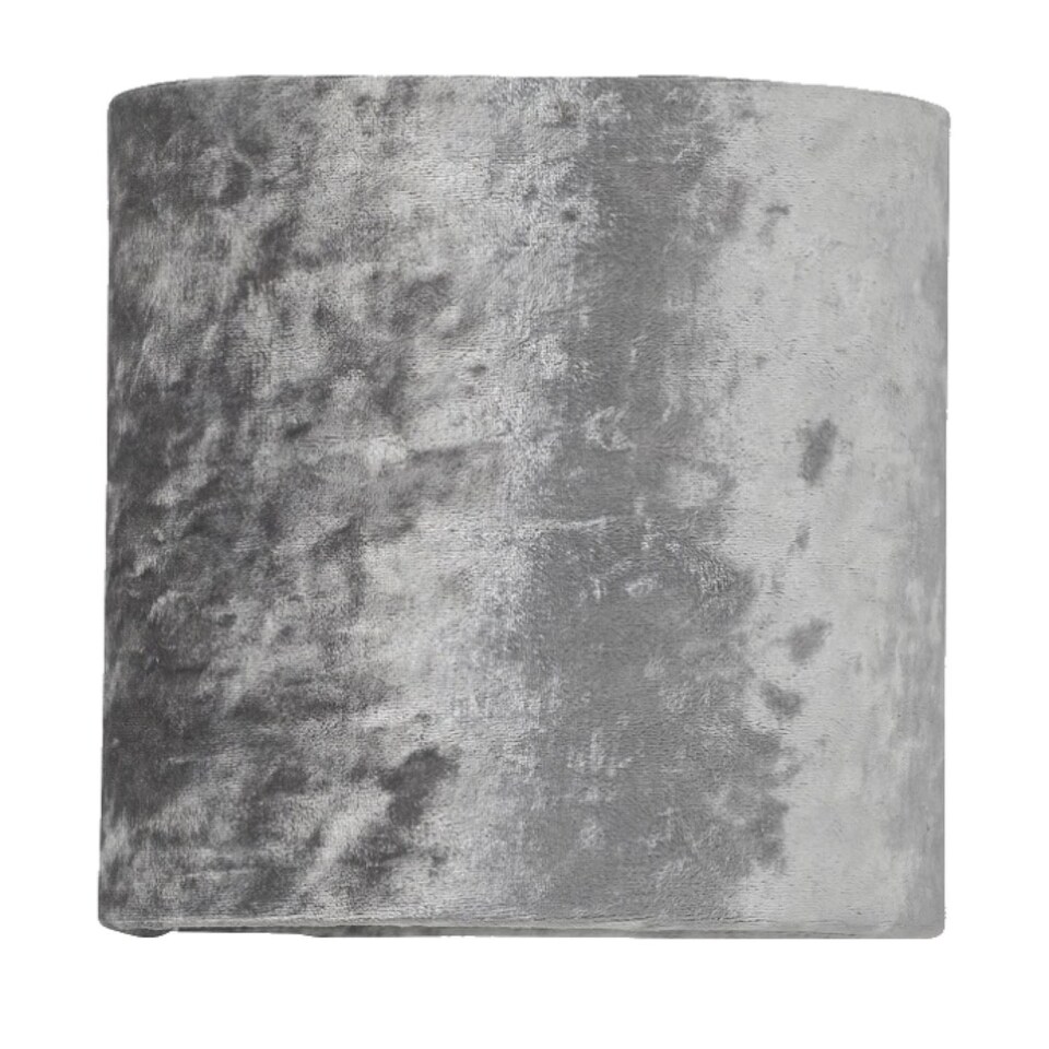 image 1 of Grey Crushed Velvet 15.5cm Table Lamp Shade | Grey | Small | 1