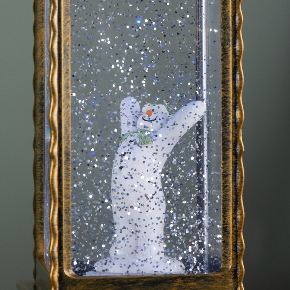 image 1 of 29cm Dual Powered Light up Christmas Water Spinner with The Snowman & RGB LEDs