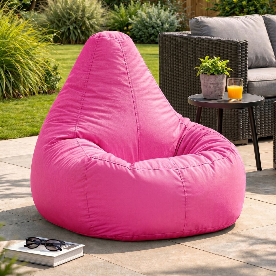image 1 of Icon Dalton High Back Adult Gaming Indoor Outdoor Bean Bag Chair, Pink