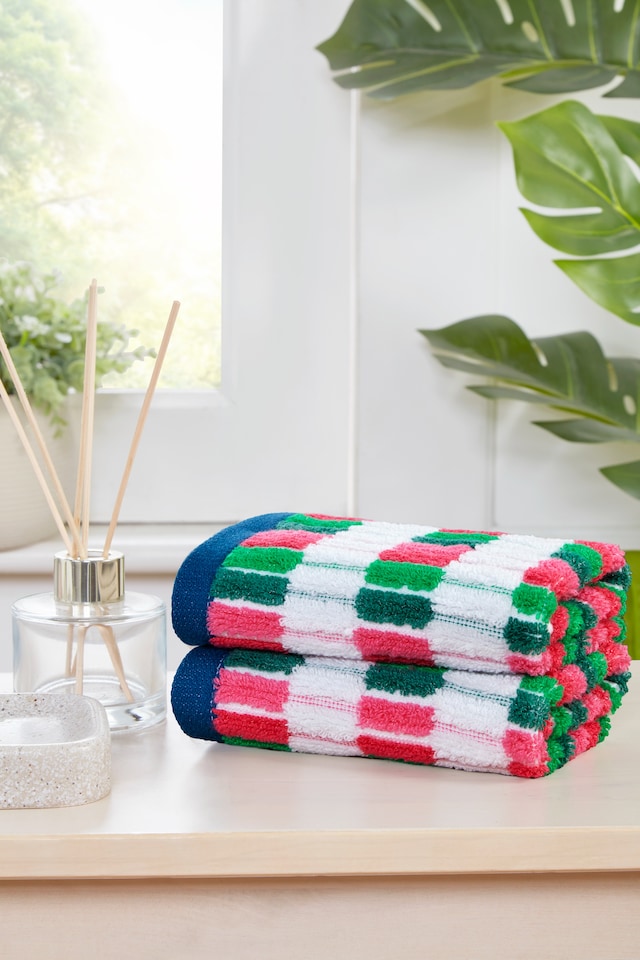 image 1 of Santa Cruz Pure Cotton Face Cloth Towels Set Of 4 | Multi | Face cloth | 4